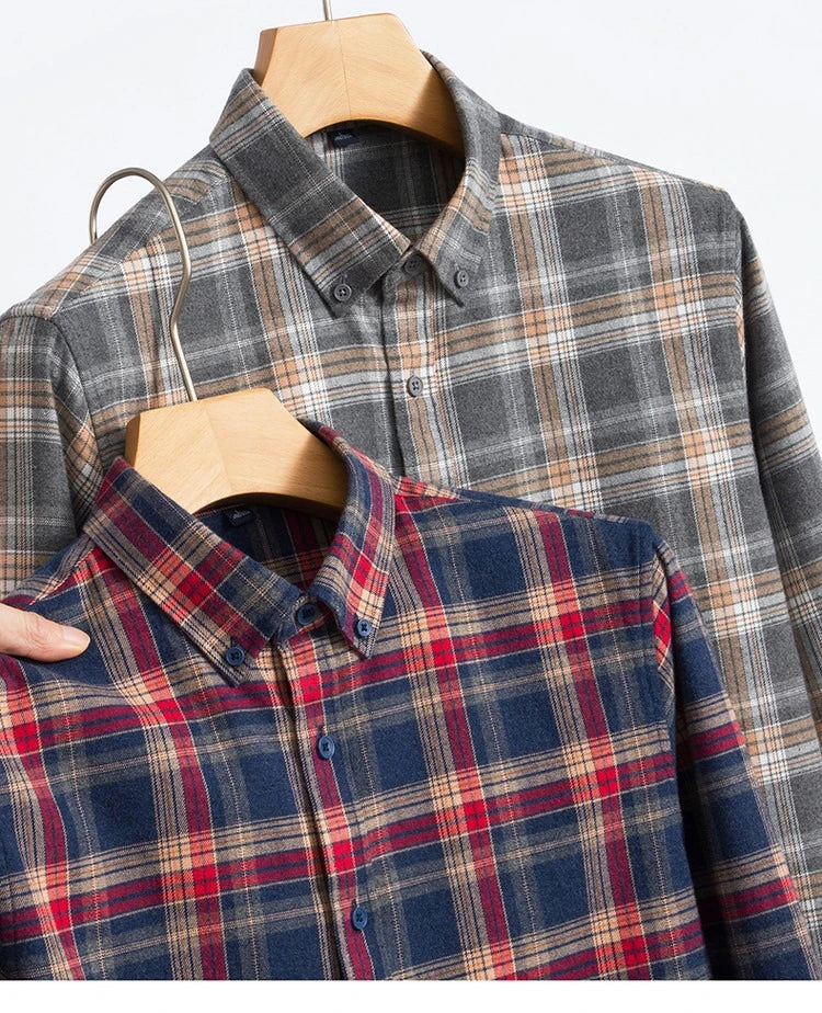 Men's Anti-Wrinkle Flannel Plaid Shirt