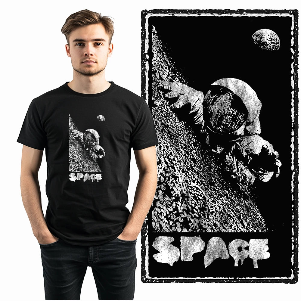 Men's Astronaut Moon Print Graphic T-Shirt