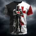 Men's Templar Knight 3D Print T-Shirt