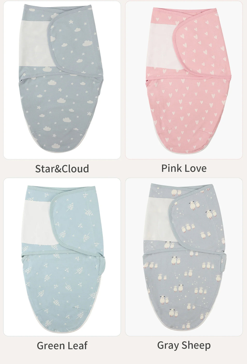 INSULAR Baby Cotton Swaddling Cloth With Caps Envelope Type Newborn Cartoon Envelope Anti-Startle Adjustable Bedding Item