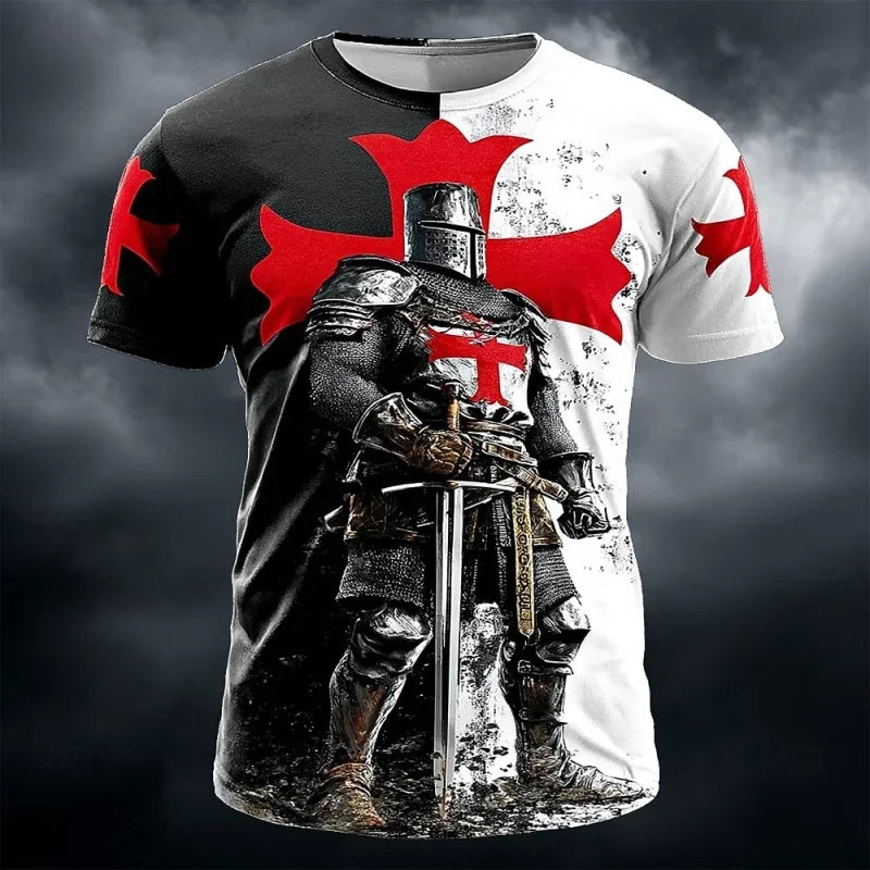 Men's Templar Knight 3D Print T-Shirt