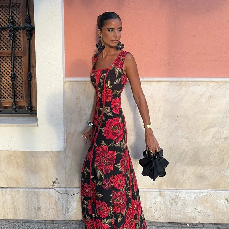 Women's Floral Sling Maxi Dress