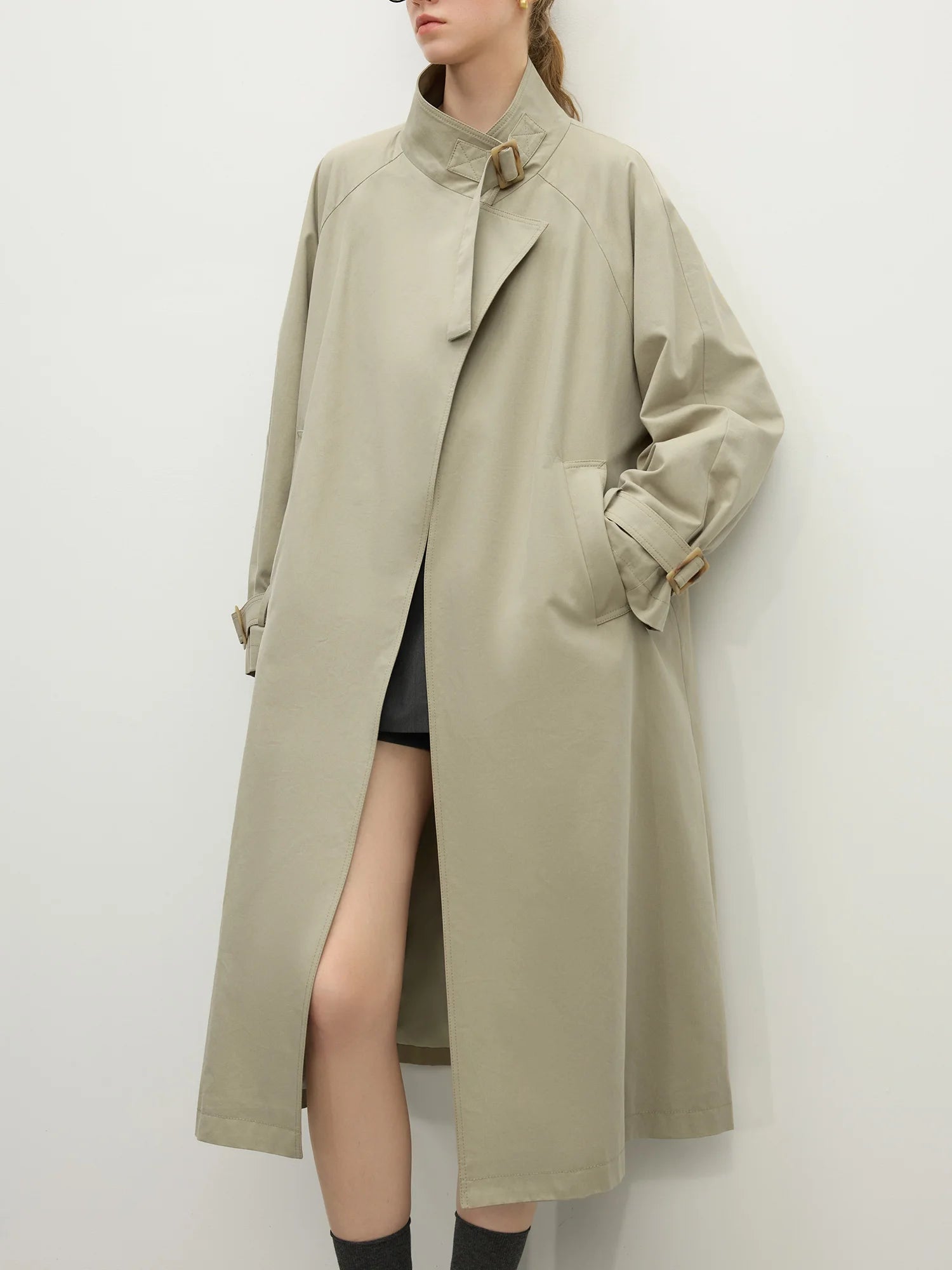 Women's Stand Collar Trench Coat