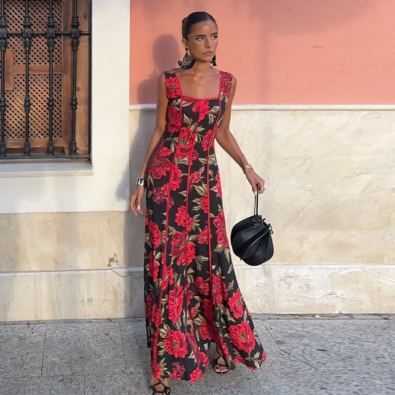 Women's Floral Sling Maxi Dress