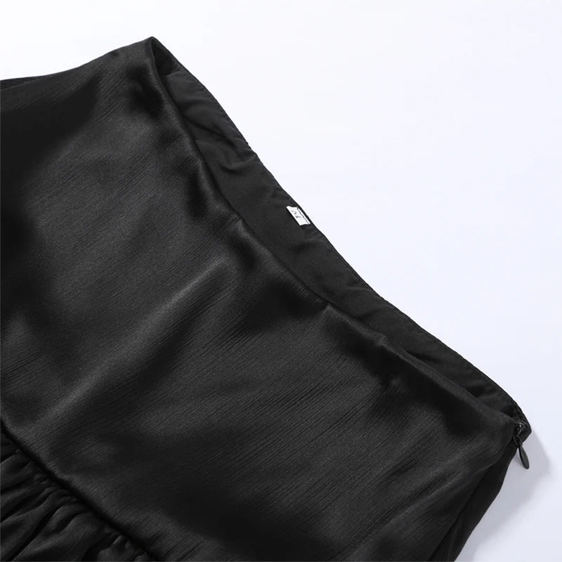 Women's Cape Crop Top and Pleated Mini Skirt Set