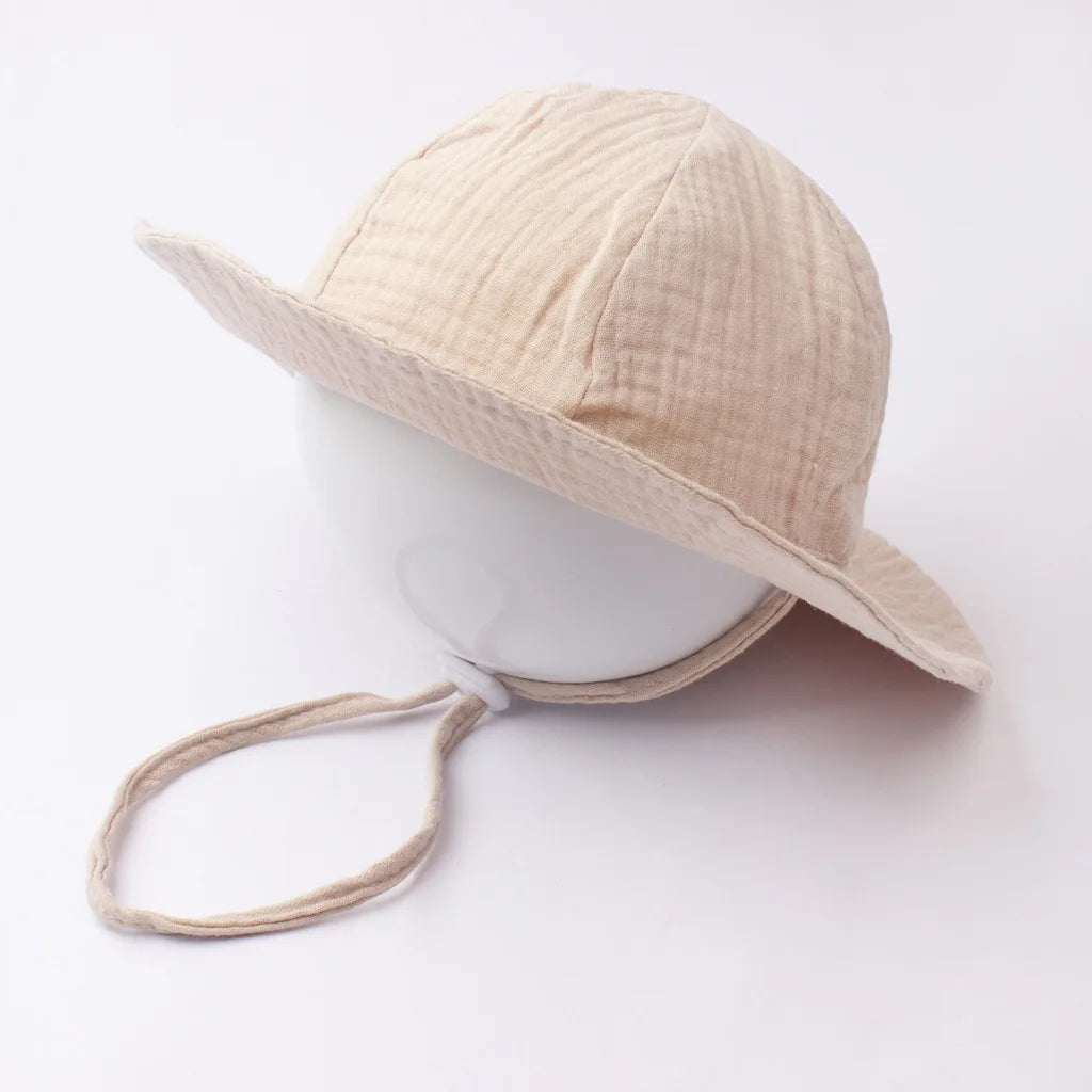 Baby Cotton Bucket Hats New Children Sunscreen Outdoor Caps Boys Girls Print Panama Hat Unisex Beach Fishing Hat For 3-12 Months