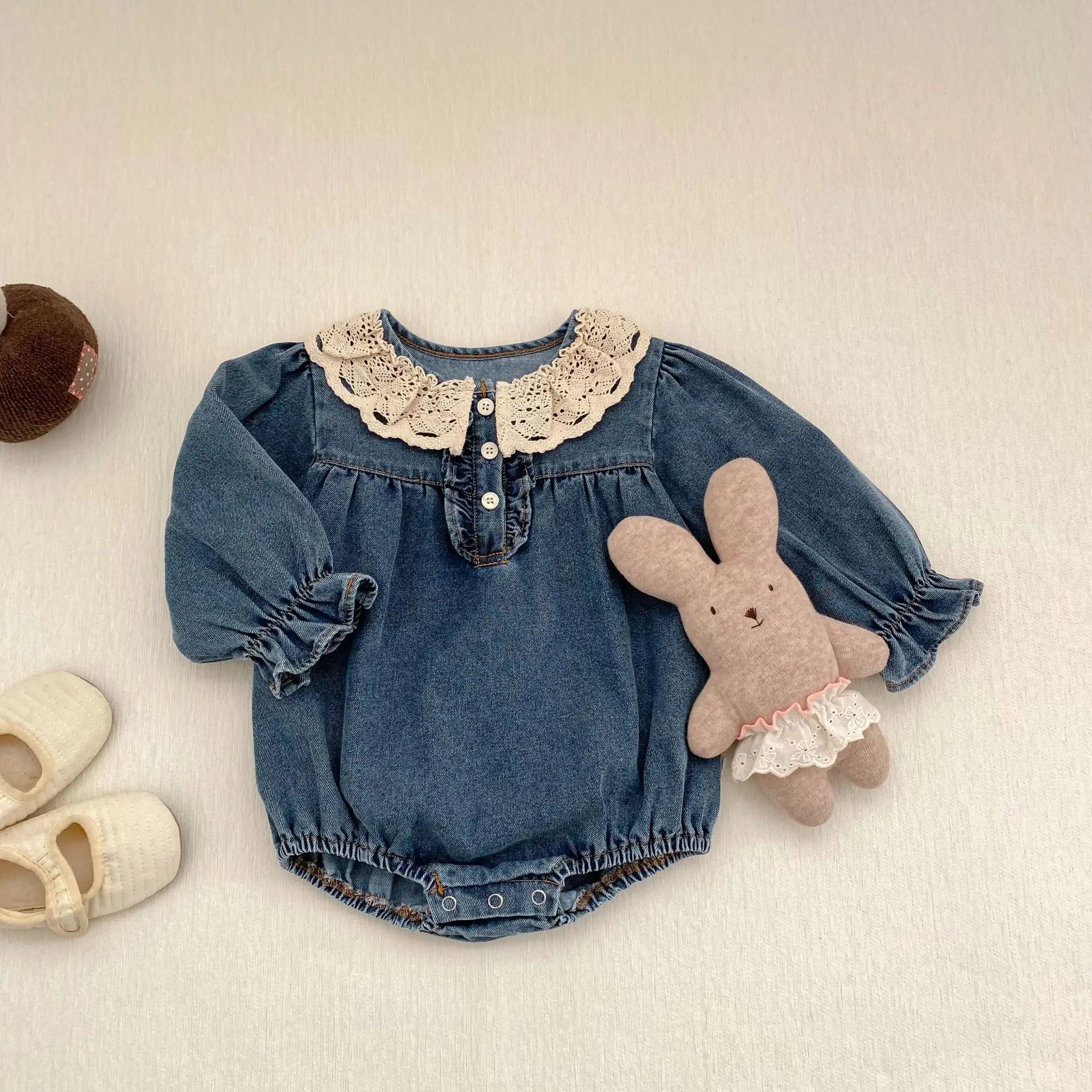 7473 Baby Clothes 2026 Spring and Autumn New Long Sleeve Baby Girl's Denim Clothes Princess Climbing Clothes