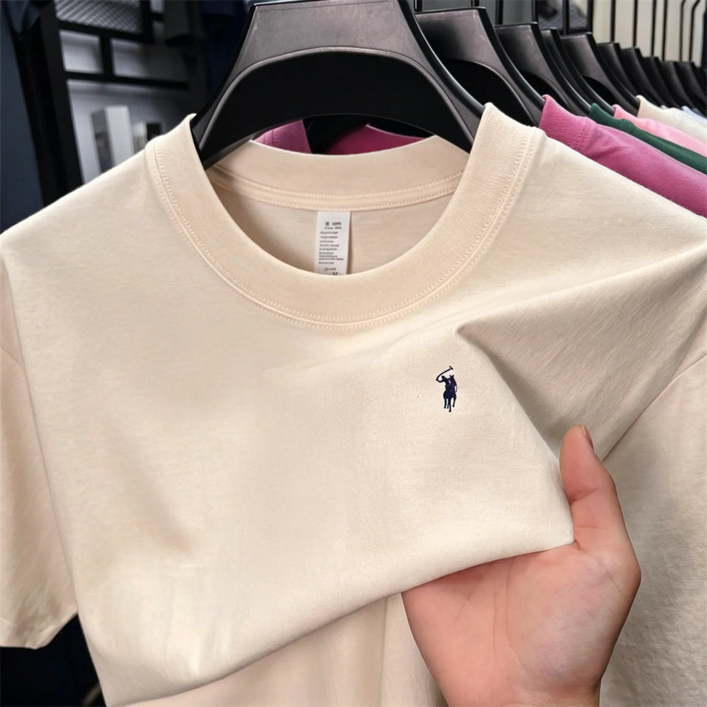 Men's Embroidered Cotton Round Neck T-Shirt