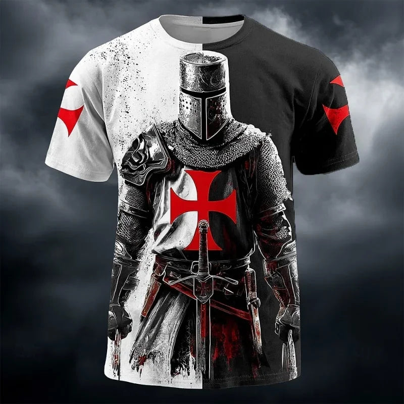 Men's Templar Knight 3D Print T-Shirt