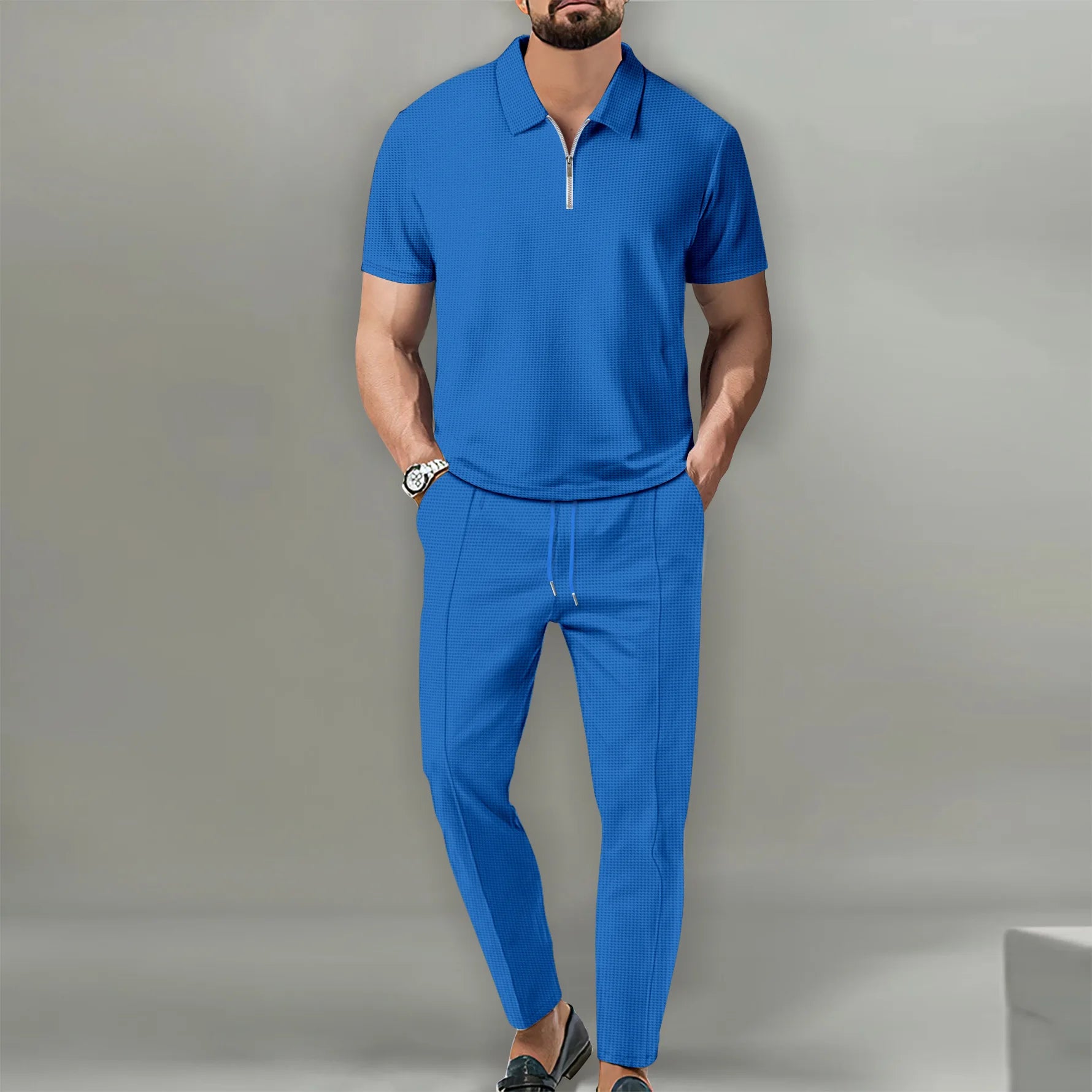 Men's Polo Shirt and Shorts 2-Piece Set