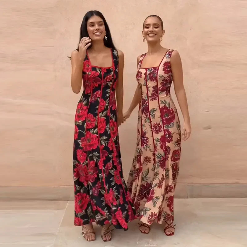 Women's Floral Sling Maxi Dress