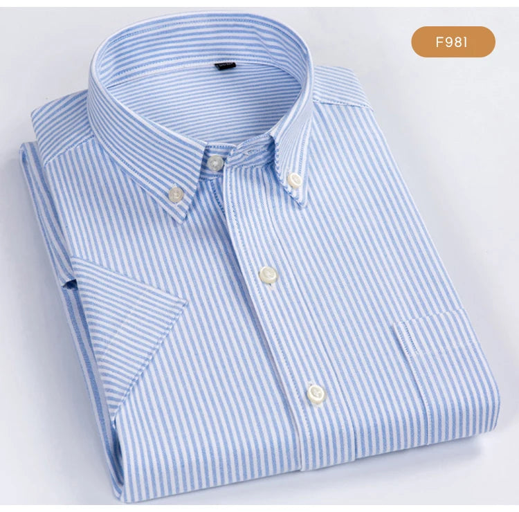 Men's Plaid Gingham Short Sleeve Shirt