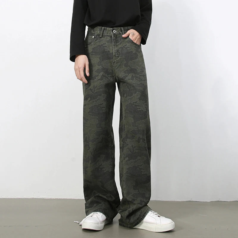 Men's Camouflage Wide Leg Denim Pants