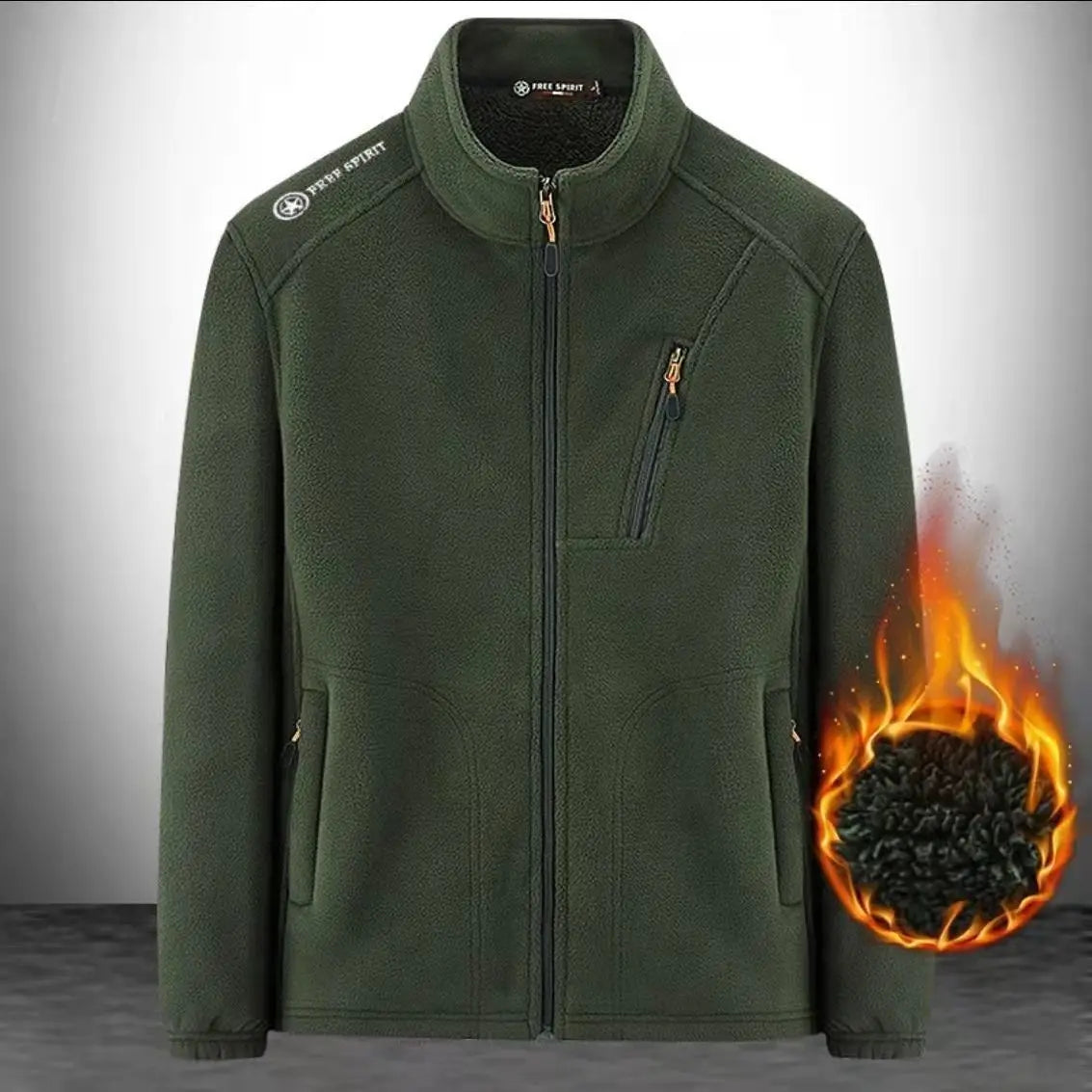 Men's Waterproof Fleece Multi-Pocket Jacket