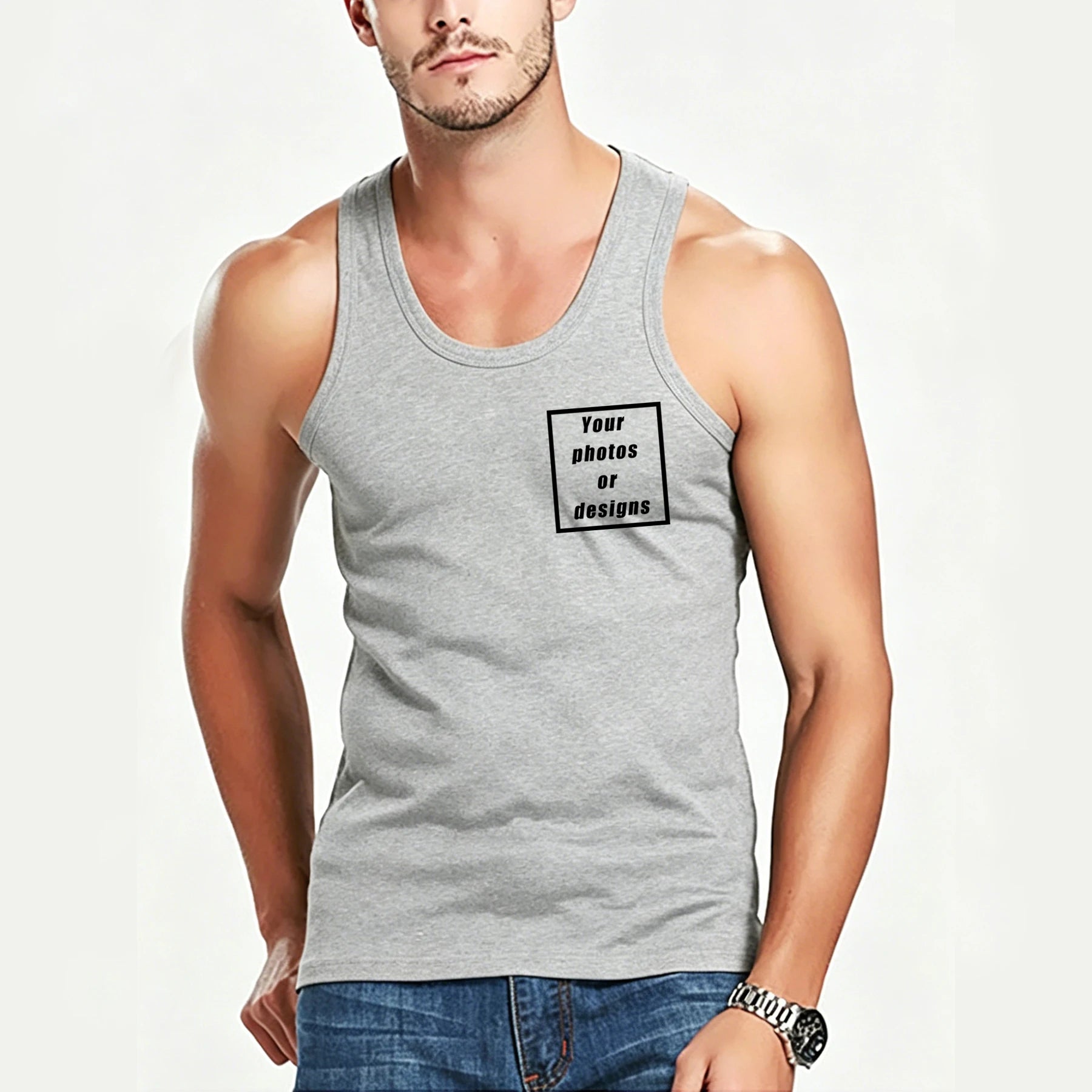 Men's Custom Graphic Sleeveless Tank Top