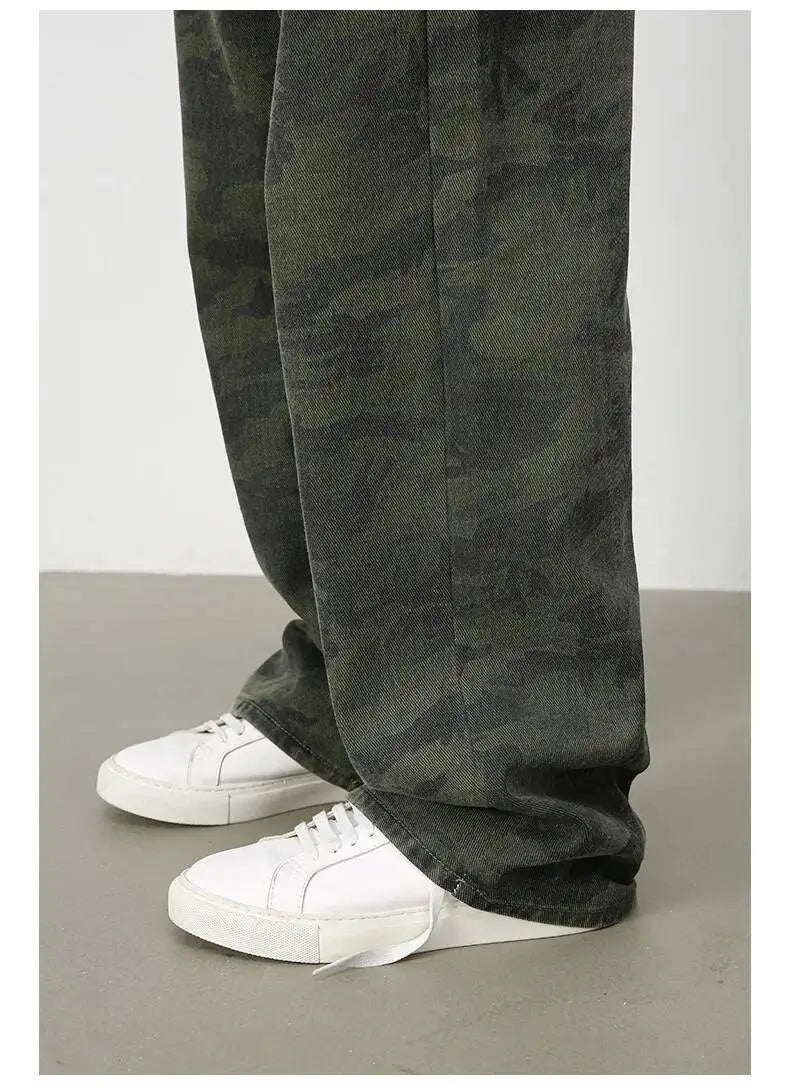 Men's Camouflage Wide Leg Denim Pants