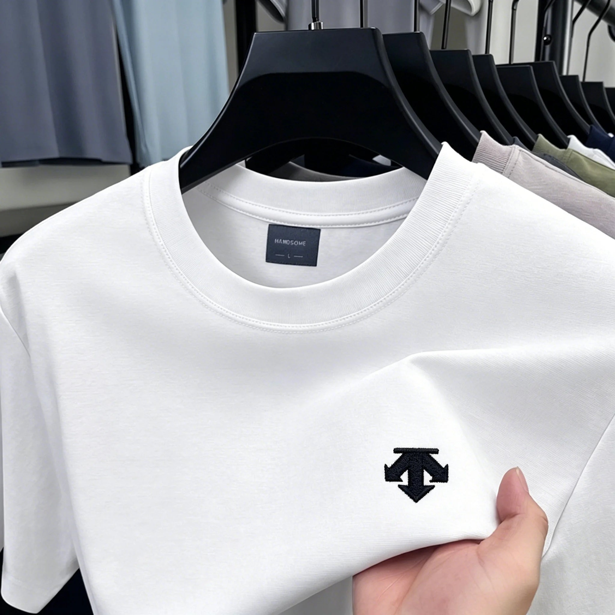 Men's Breathable Cotton Embroidery T-Shirt