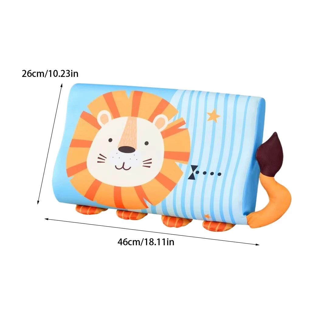 Four Seasons Baby Pillow Toddler Foam Bed Pillow Breathable Slow Rebound Baby Cartoon Neck Nursing Pillow Travel Cushion Bedding