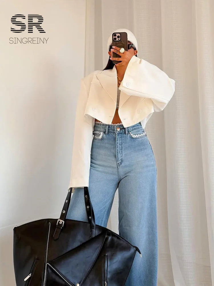 Women's Double Breasted Short Blazer