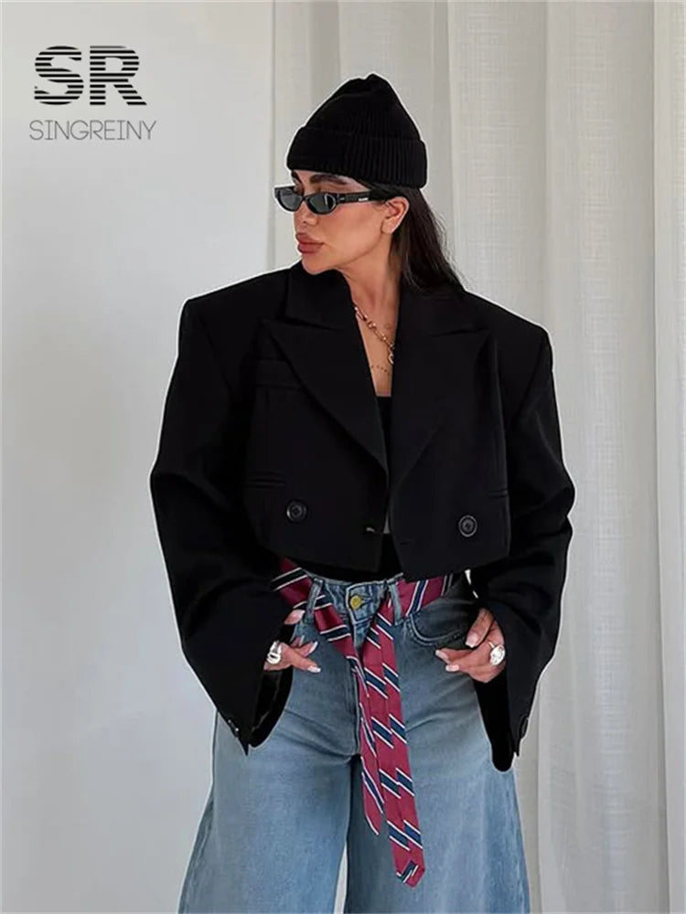 Women's Double Breasted Short Blazer