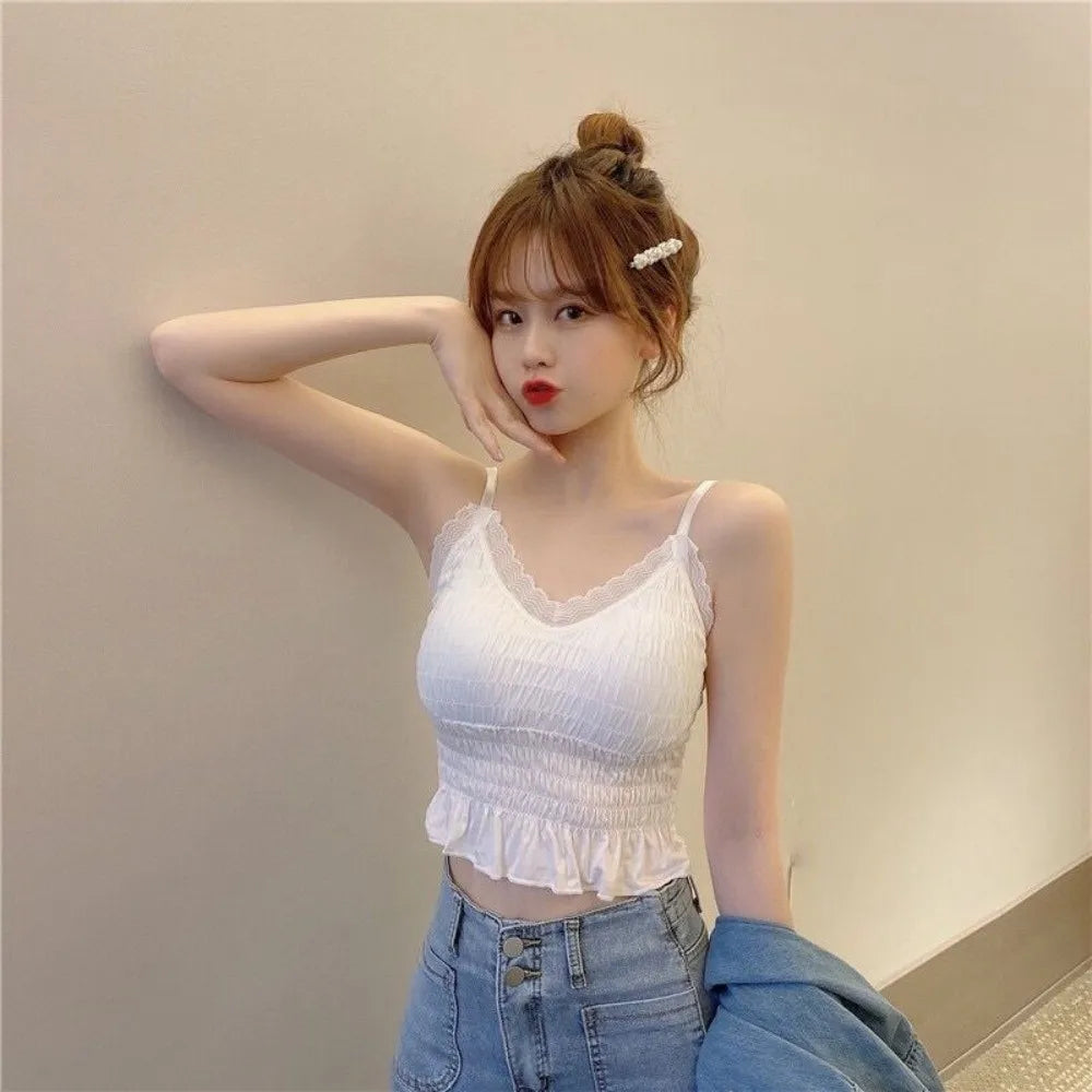 Women's Lace Camisole with Built-In Bra