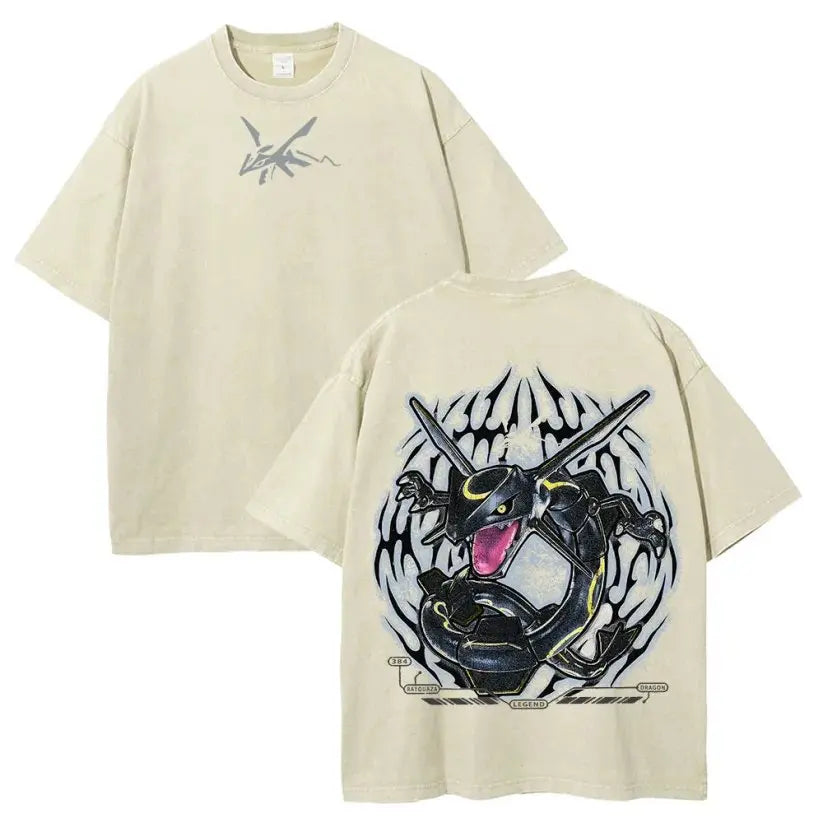 Anime Graphic Oversized Vintage Washed T-Shirt