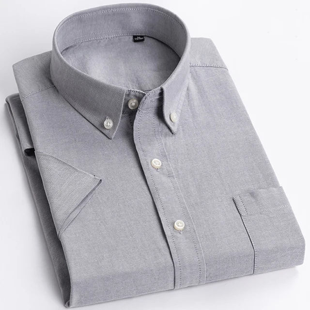 Men's Plaid Gingham Short Sleeve Shirt