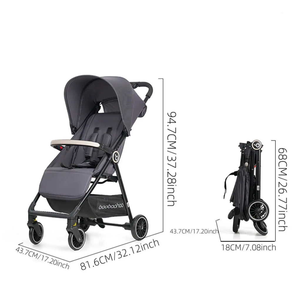 1 Black Lightweight Baby Stroller Weighs Only 4.7kg Convenient for Airplanes, Trains and Cars, Suitable for Home Use and Busines