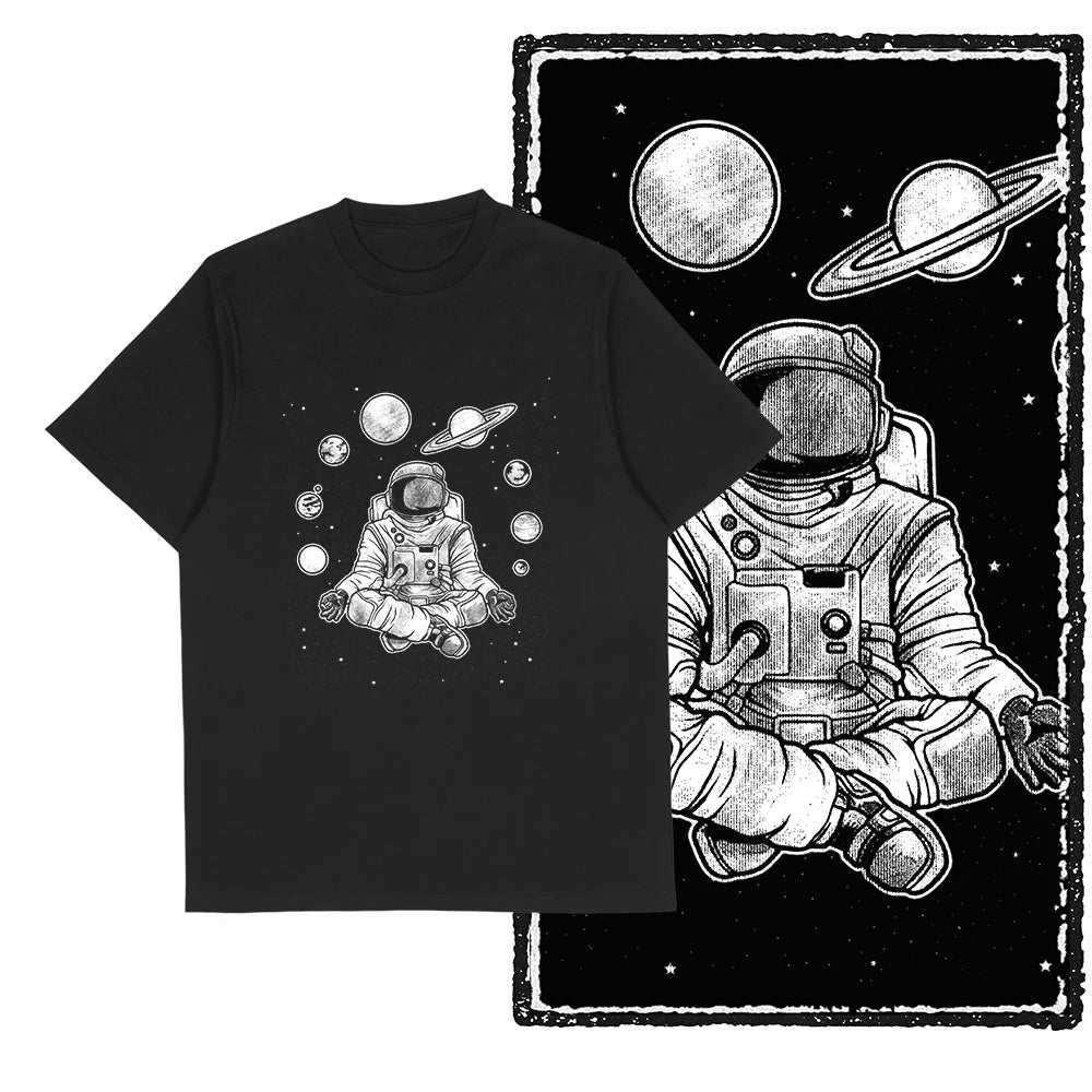 Men's Astronaut Moon Print Graphic T-Shirt