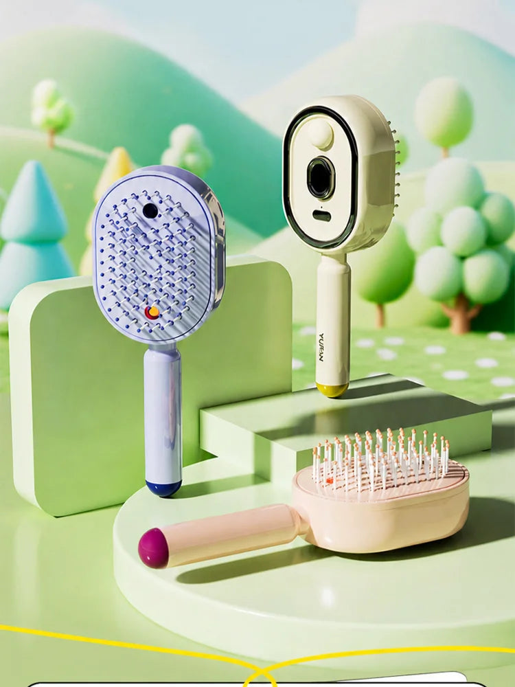 3 in 1 Multifunctional Electric Spray Massage Comb Vibrating Misting Hair Care Comb Detangling Volumizing Comb Gift for Women