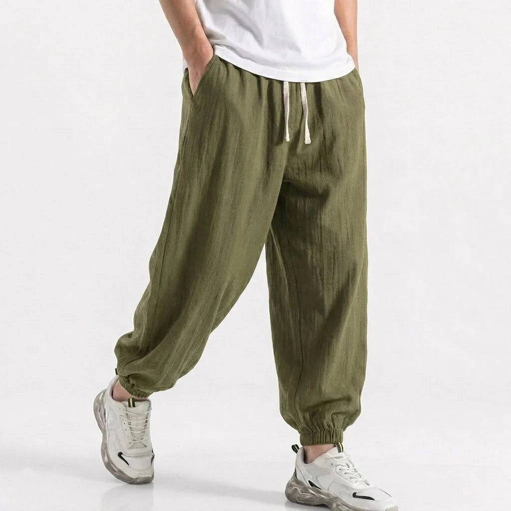 Men's Cotton Linen Drawstring Harem Pants