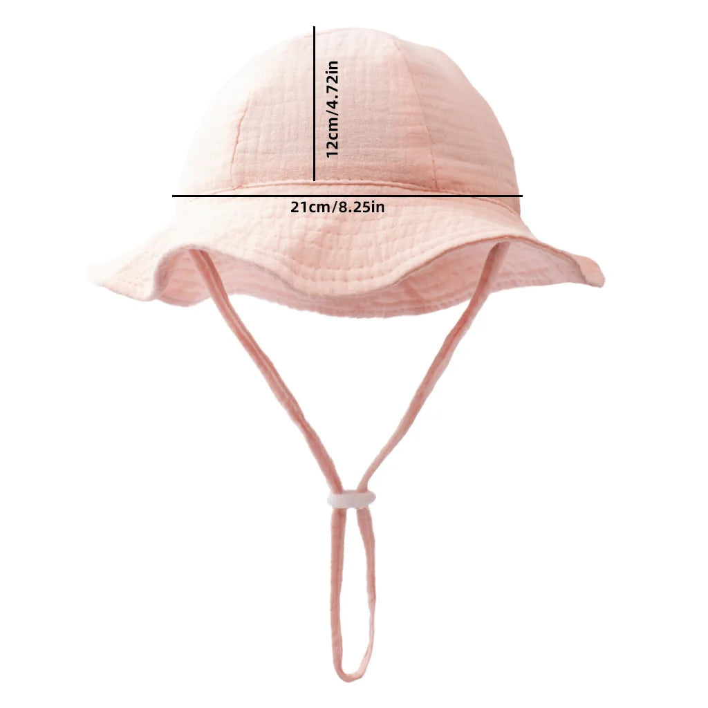 Baby Cotton Bucket Hats New Children Sunscreen Outdoor Caps Boys Girls Print Panama Hat Unisex Beach Fishing Hat For 3-12 Months