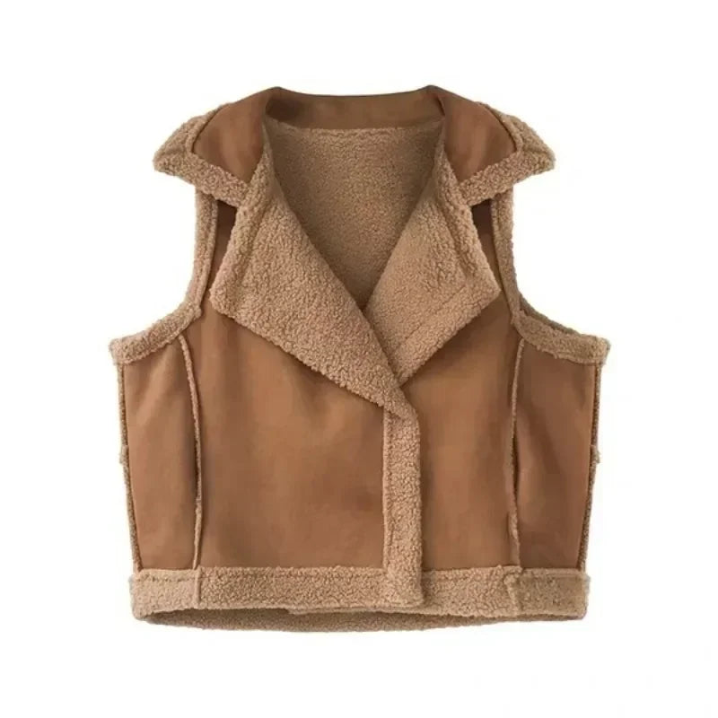 Women's Faux Fur Sleeveless Vest Jacket