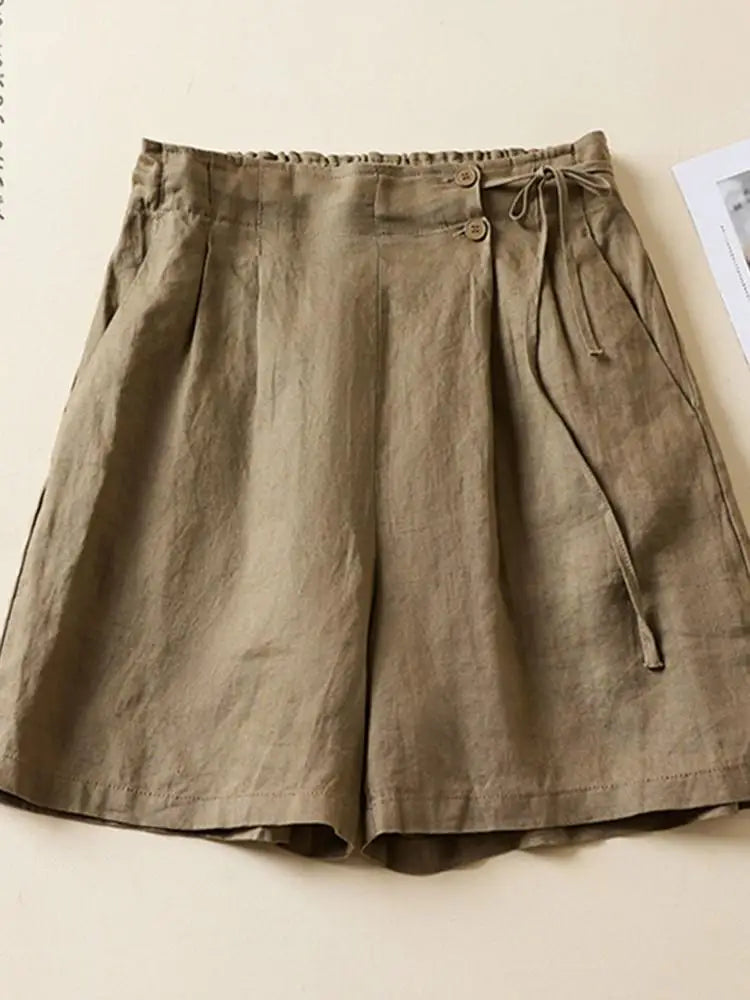 Women's Loose Cotton Linen Casual Shorts