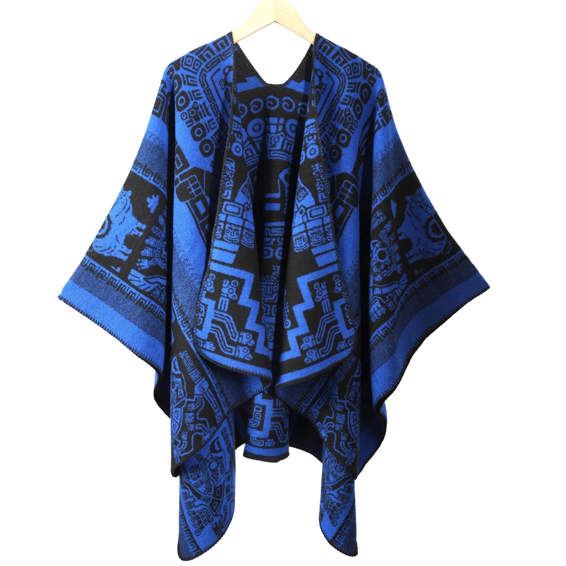 Poncho Vintage Trendy Split Front Men's Warmth Cloak Thickened Capelet New Arrival for Road Trips and Travel Cape