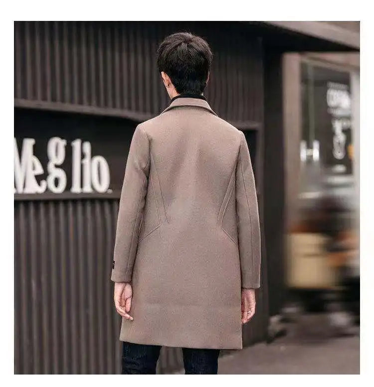 Men's Slim Fit Tweed Woolen Coat