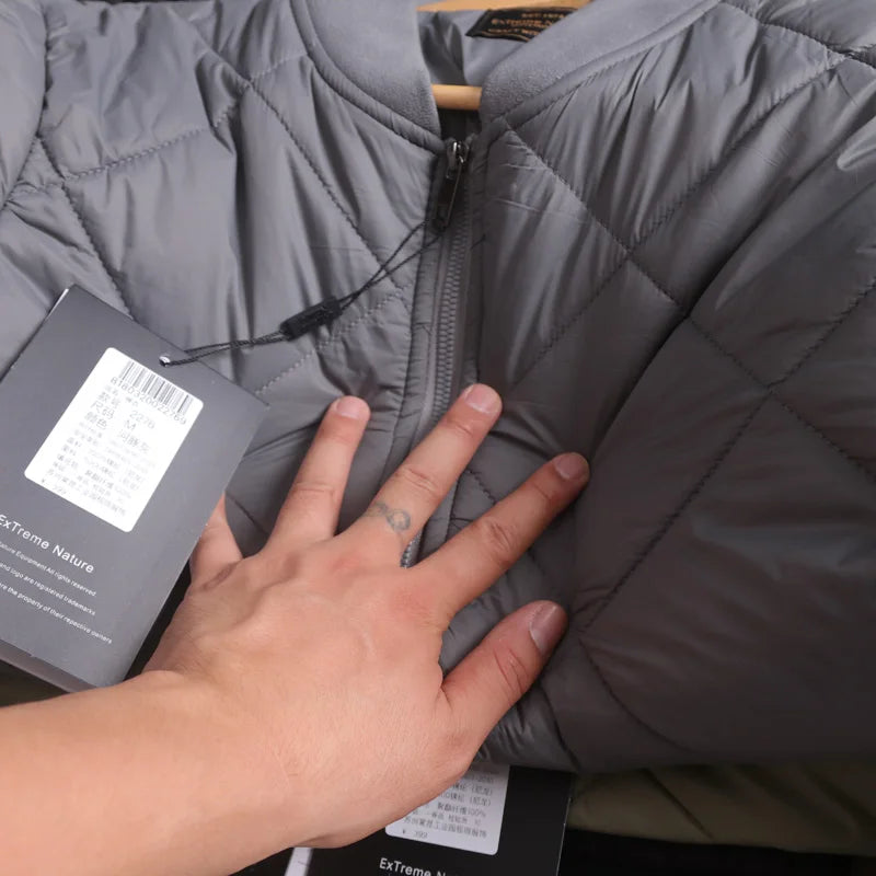 Men's Quilted Diamond Baseball Collar Jacket