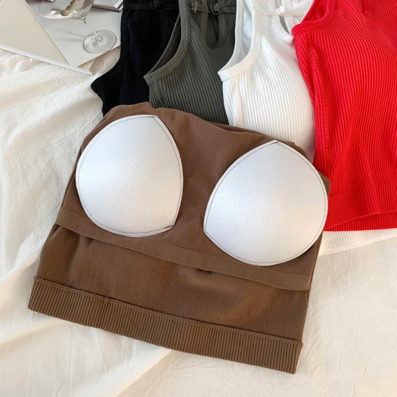 ITOOLIN Elegant Women Chinese Button Tank Tops With Bra Pad O-Neck  Sleeveless Tank Tops For Women Sexy Crop Tops All-Match 2024