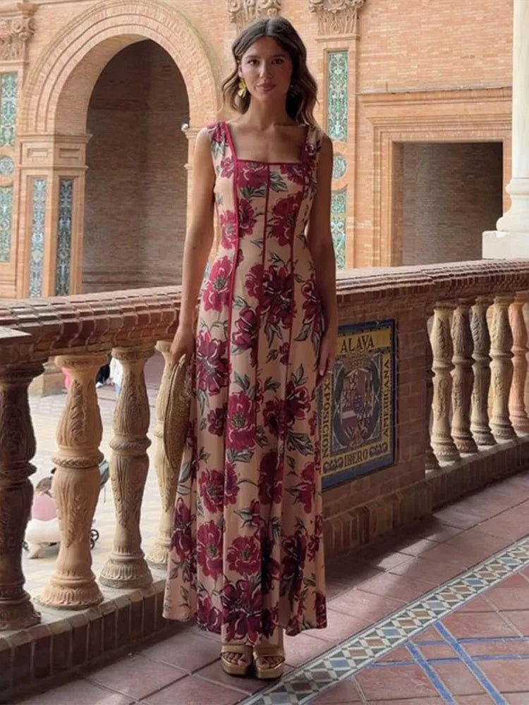 Women's Floral Sling Maxi Dress