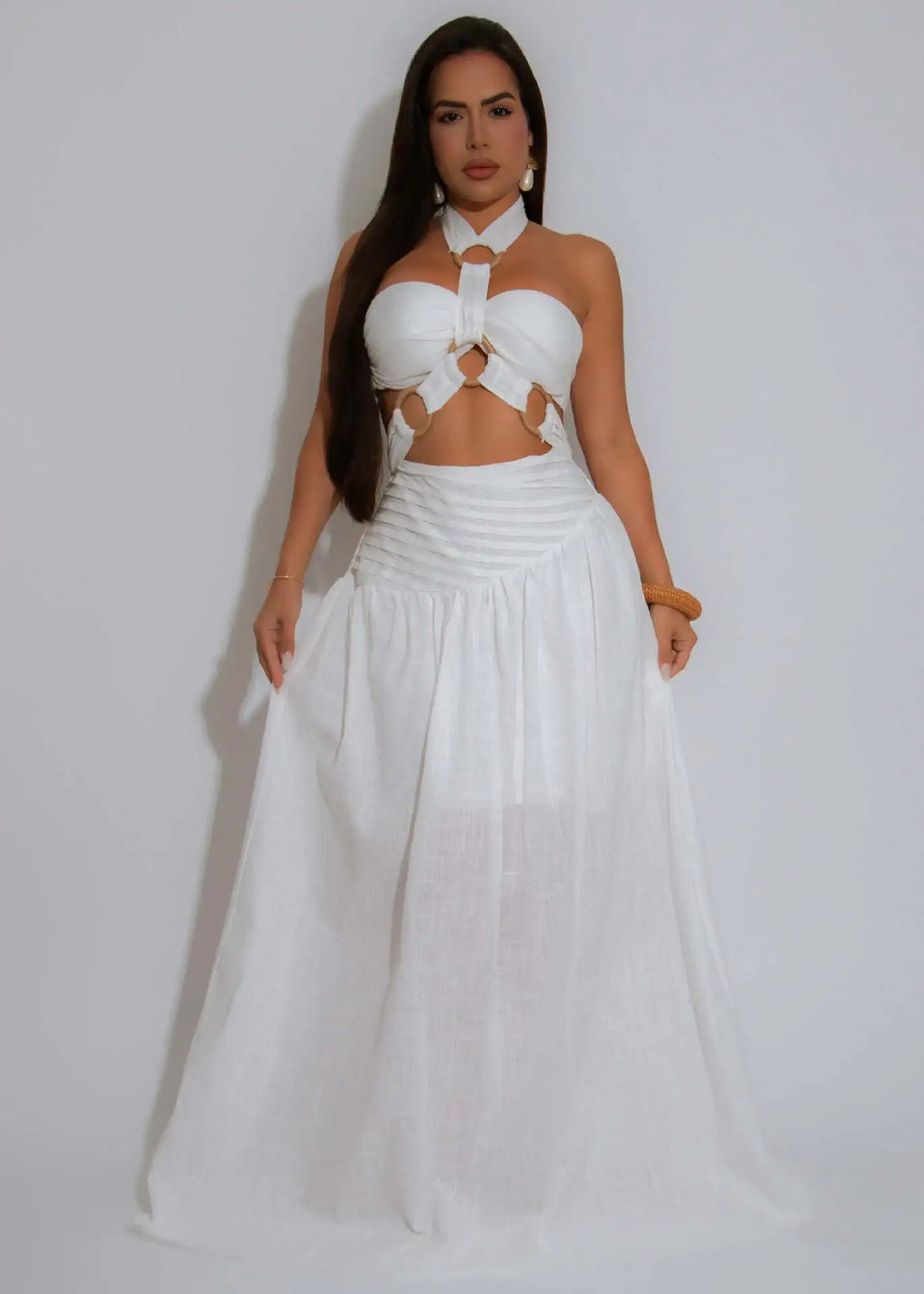 Women's Halter Top and Long Skirt 2-Piece Set