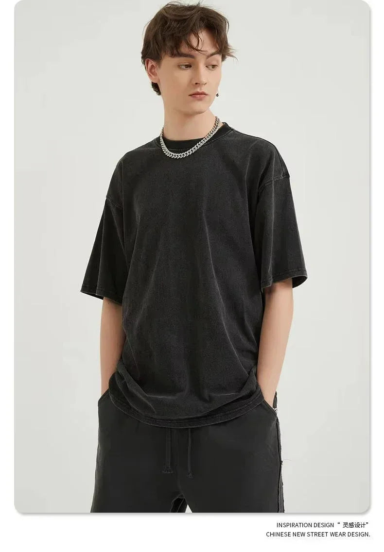Anime Graphic Oversized Vintage Washed T-Shirt