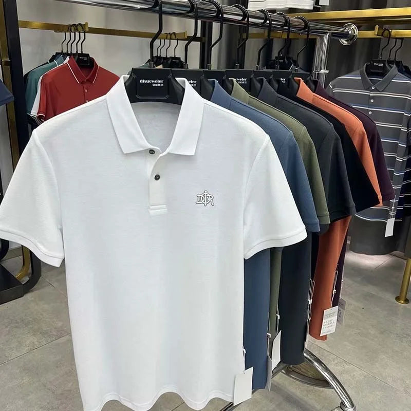 Men's Embroidered Cotton Polo Shirt