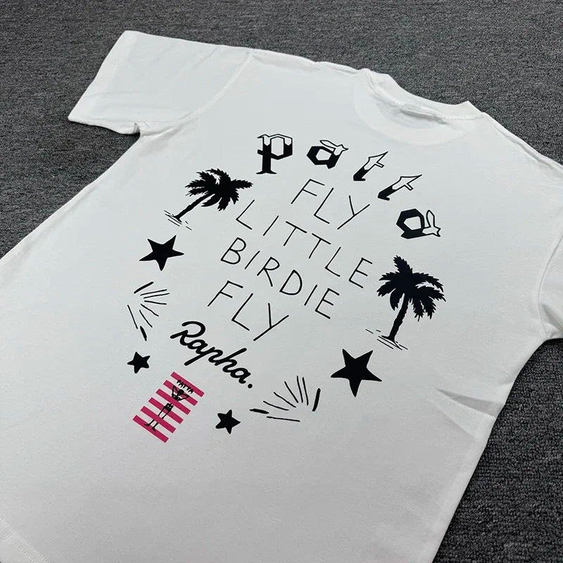 Palm Tree Star Print Streetwear T-Shirt