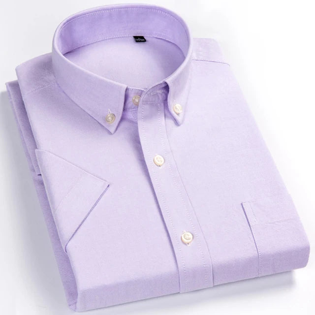 Men's Plaid Gingham Short Sleeve Shirt