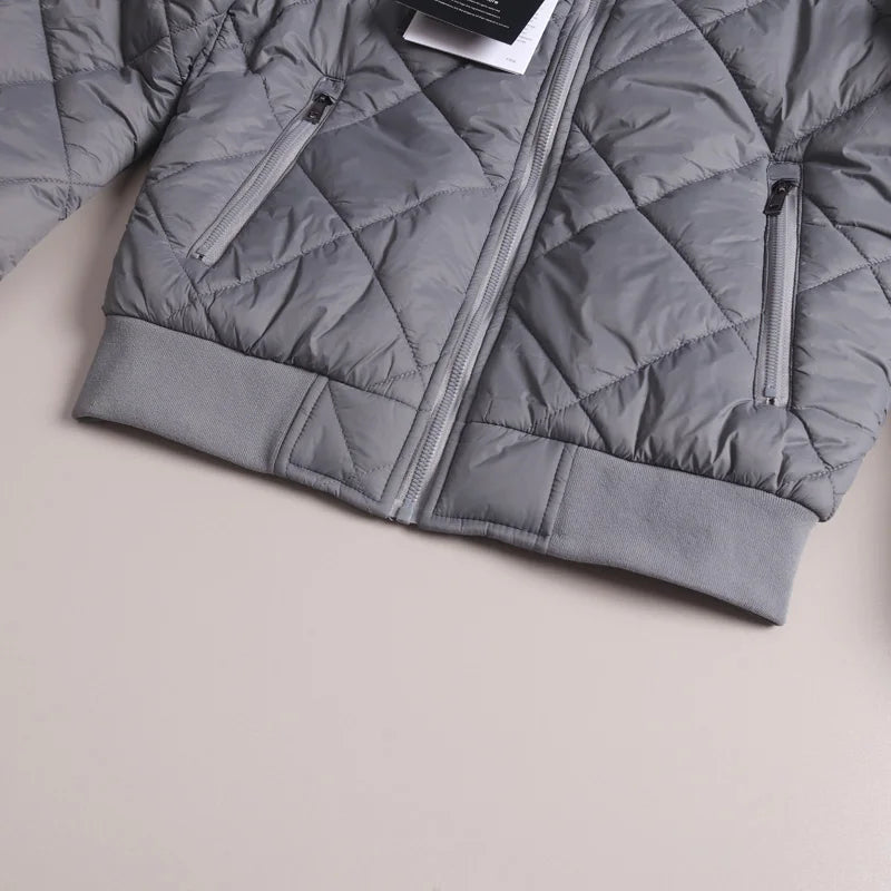 Men's Quilted Diamond Baseball Collar Jacket