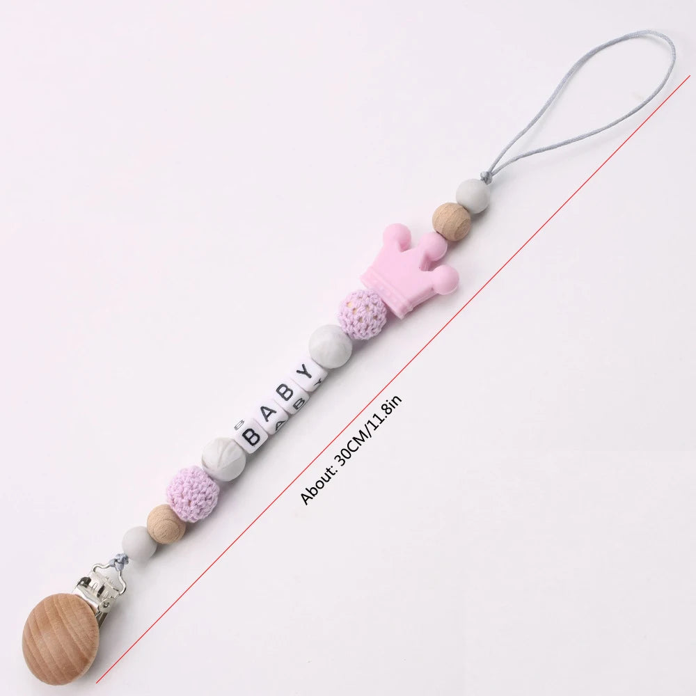 Baby Pacifier Clips Dummy Nipples Holder Clip Chain Silicone crown Newborn Teething Toy Accessories