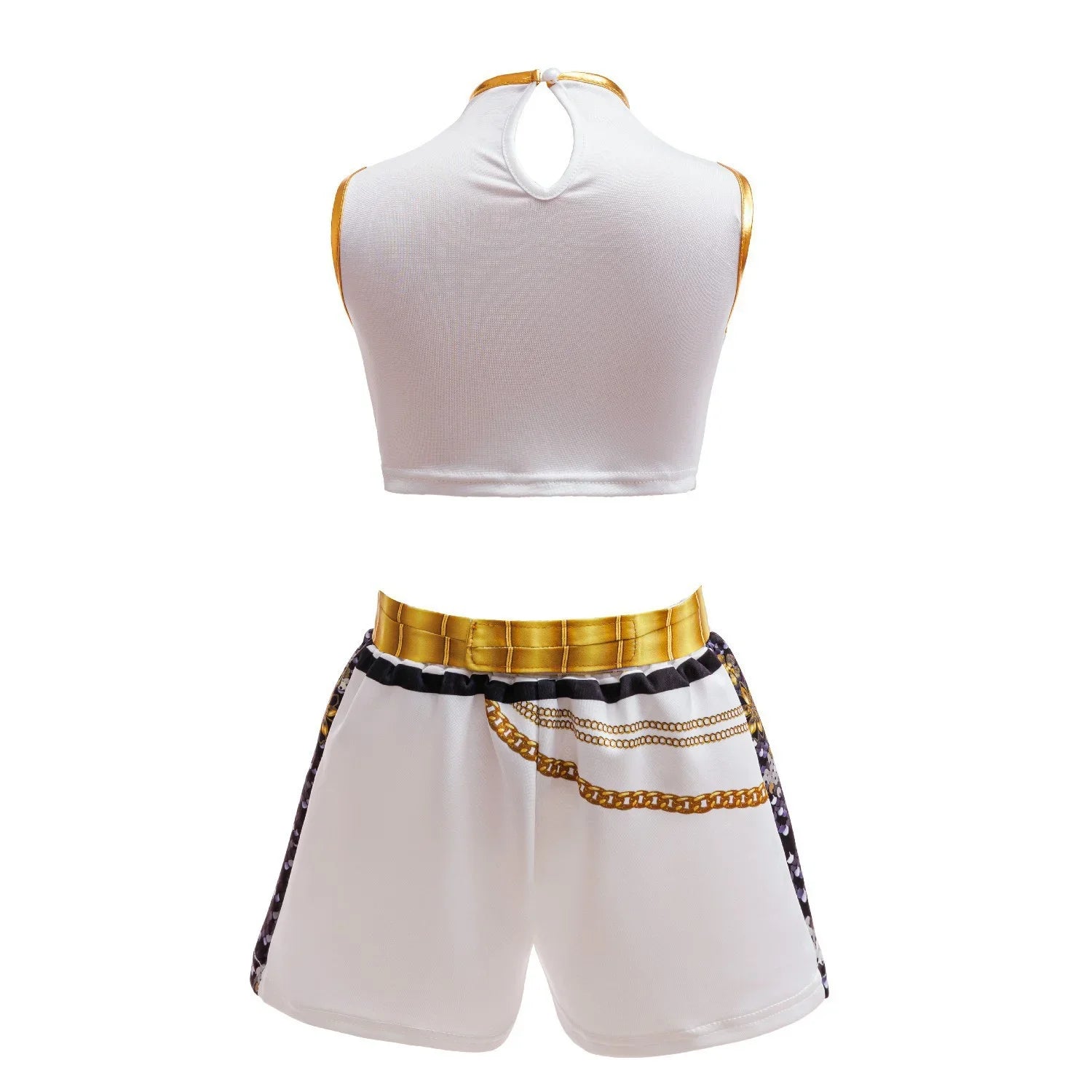 Girls Sequin Hip Hop Dance Outfit Set Crop Top Jacket Shorts with Purple Braid Wig Kids Jazz Stage Costume