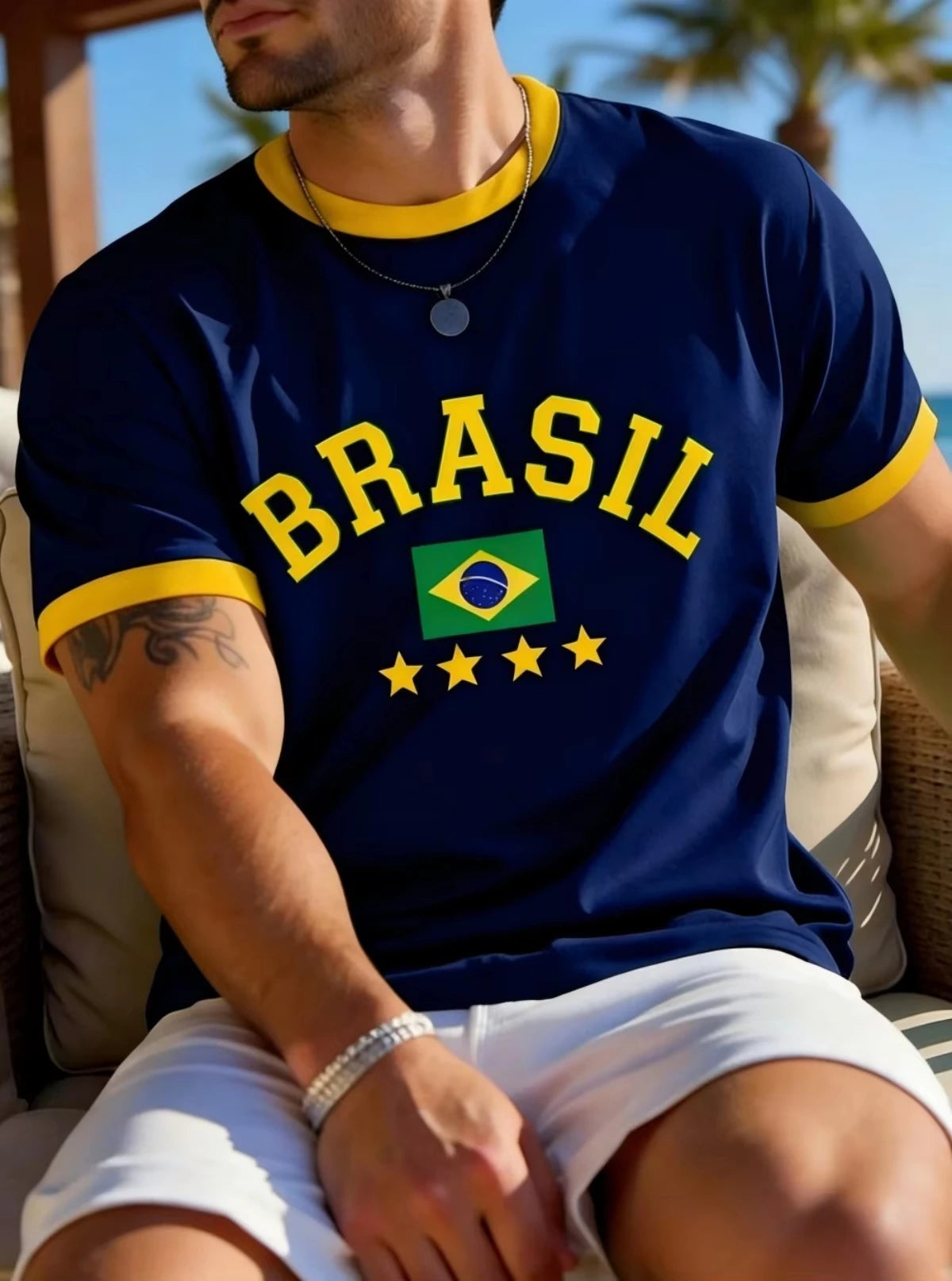 New Fashion Brasil Print T-shirt for Men Brazilian Flag Tops Summer Casual Football Jersey Breathable Quick-Drying Sports Tee