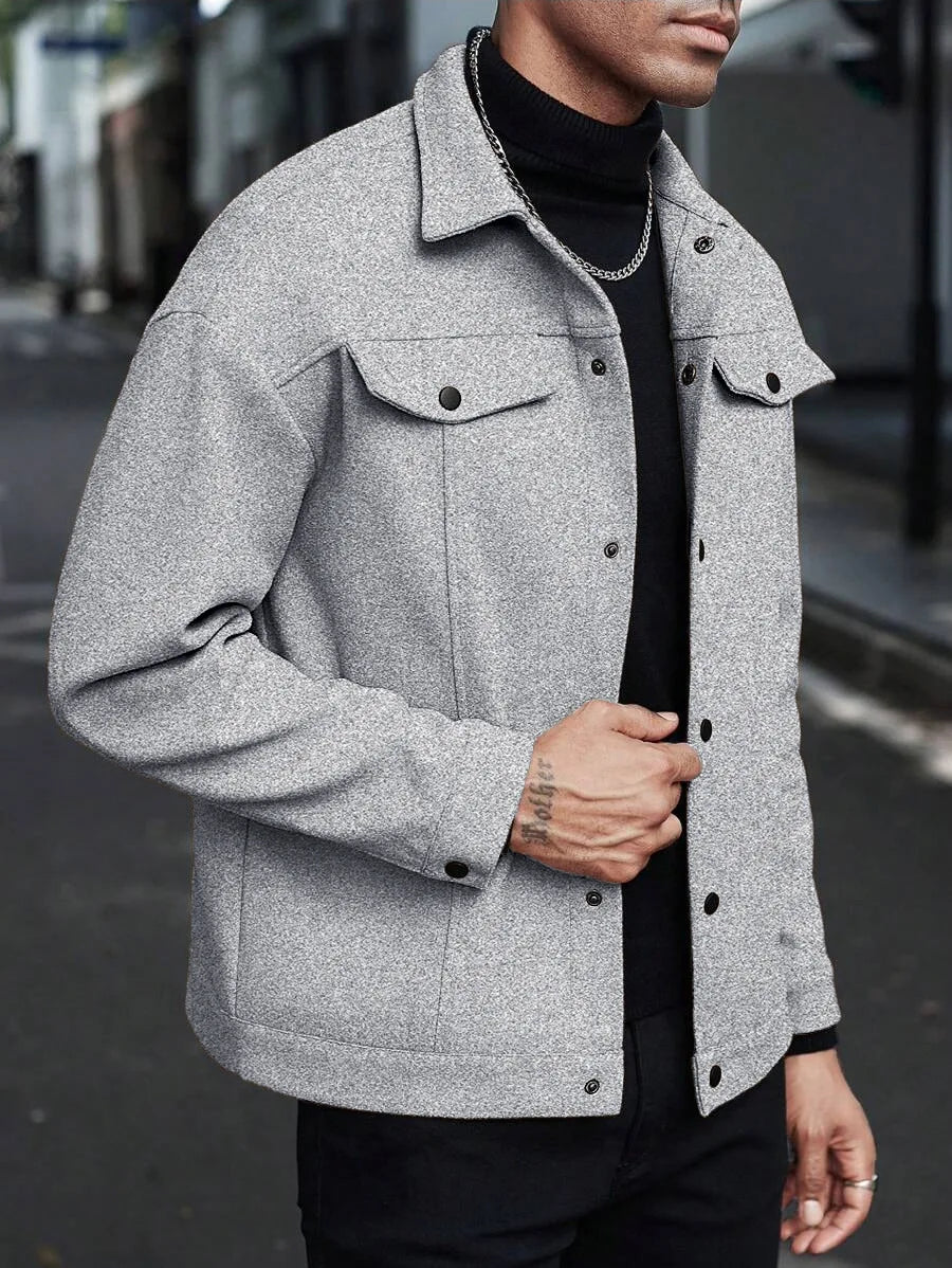 Men's Lapel Woolen Jacket
