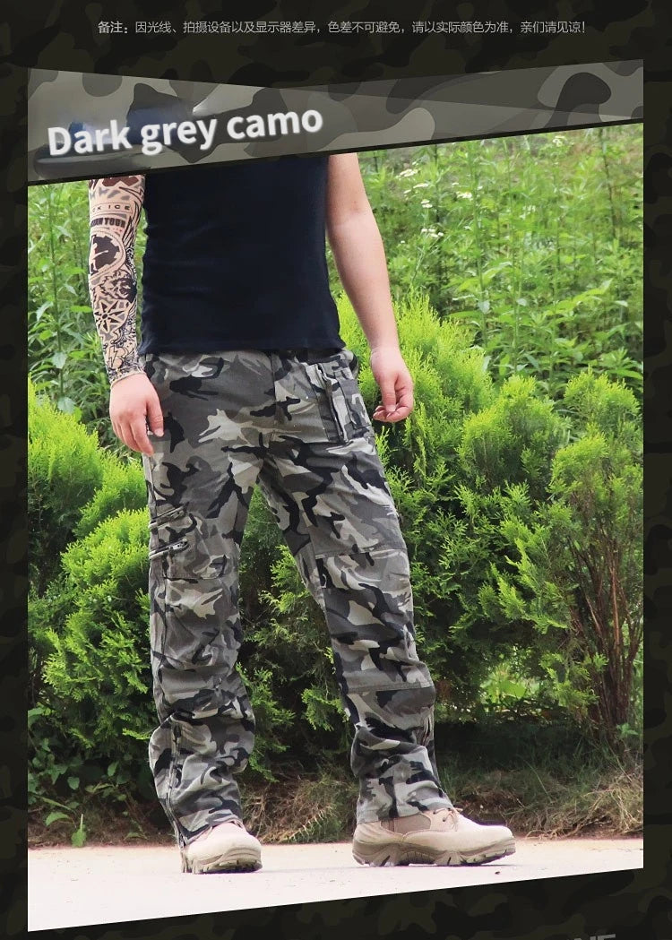 Men's Multi-Pocket Camo Cargo Pants